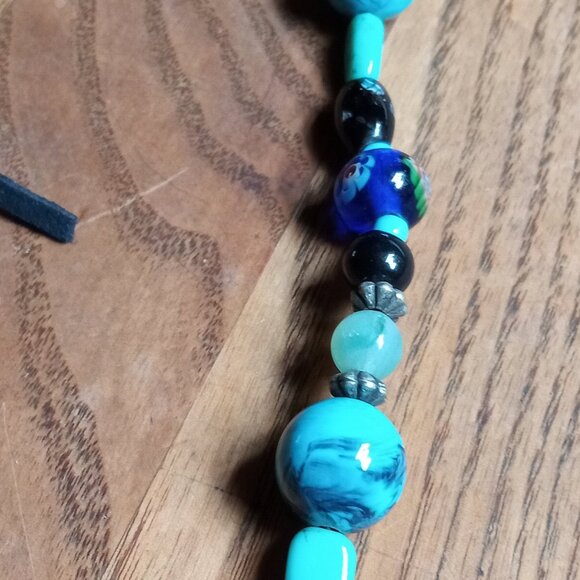 Vintage Blue Beaded Boho Necklace/Belt - Picture 5 of 7